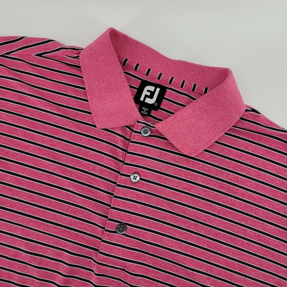 FootJoy Other - FootJoy Polo Shirt Mens XXL Pink Striped Short Sleeve Golf Athletic Athletic